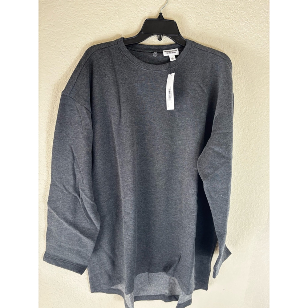 Women's monetmcmichael The Drop fleece sweatshirt Tunic Size L Gray - Picture 6 of 7